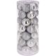 46. DECORATIVE PLASTIC BALL 6CM SET 35 PCS SILVER