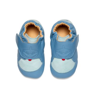 2. Affenzahn Crawly Shark leather crawling shoes (01257-30211)