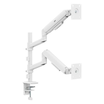 10. ERGO OFFICE MOUNT FOR 2 MONITORS, GAS SPRING, 17"-32", 1-10KG, MATTE WHITE ER-692 W