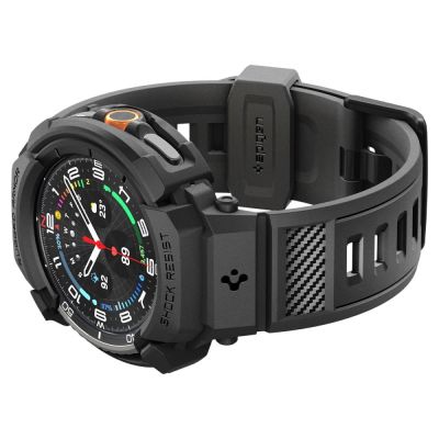 6. Spigen Rugged Armor Pro Strap for Samsung Galaxy Watch 8 Classic 46mm - Matte Black