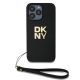 2. DKNY Wrist Strap Stock Logo case for iPhone 15 Pro Max - black