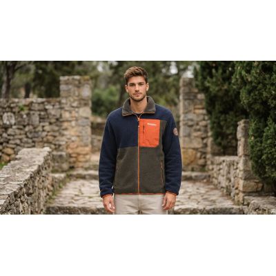 4. Men’s Fleece Jacket Geographical Norway TARLEY NAVY DB MEN 0124 (WZ8069H/GN-NAVY)