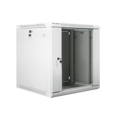 Lanberg WF01-6612-10S rack cabinet (12U; 635mm / 600mm / 600 mm; wall-mounted; Glass; 19''; gray)