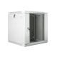 Lanberg WF01-6612-10S rack cabinet (12U; 635mm / 600mm / 600 mm; wall-mounted; Glass; 19''; gray)