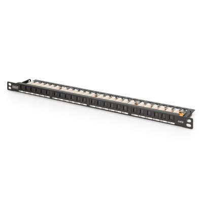 16. Digitus High-Density Patch Panel 19" 24 x RJ45, LSA horizontal, Cat. 6, unshielded, 0.5U, black, cable guide