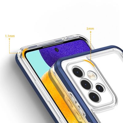 4. Clear 3in1 Case for Samsung Galaxy A73 Frame Cover Gel Blue