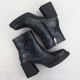 11. Women's leather ankle boots with a snake print heel, black Goe SS2N4152