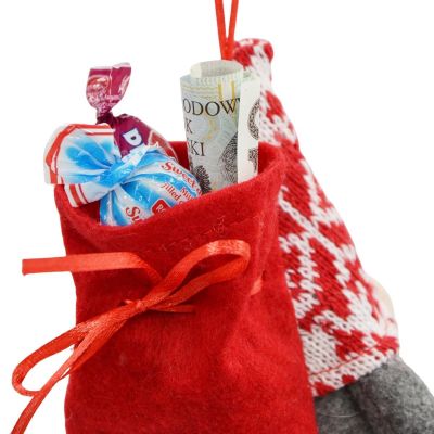 4. DECORATIVE SANTA CLAUS WITH GIFT BAG 15CM GRAY