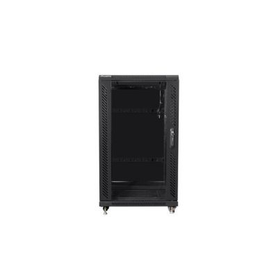 6. Lanberg FF01-6622-12B Rack Cabinet (22U; 19''; 1160 mm / 600 mm / 600 mm; floor-standing; Glass; 800 kg; black)