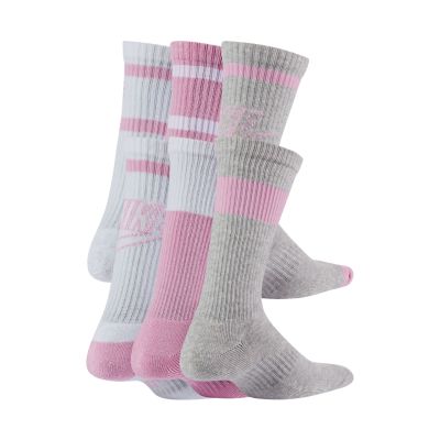 2. Nike Everyday Cush Crew Youth Socks White, Pink, Gray CK7302 905
