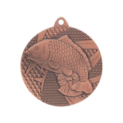 2. Bronze medal - fishing - fish - steel medal