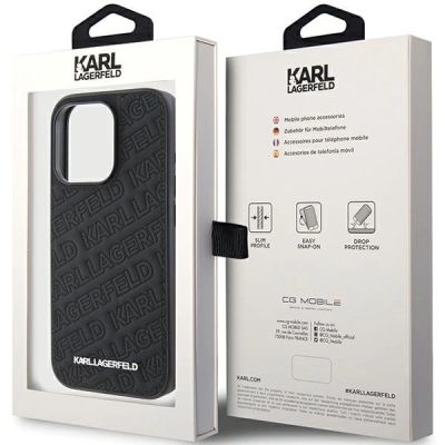 8. Karl Lagerfeld Quilted K Pattern iPhone 15 Pro Case - Black