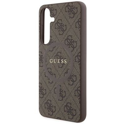 6. Guess 4G Collection Leather Metal Logo MagSafe case for Samsung Galaxy S24+ - brown