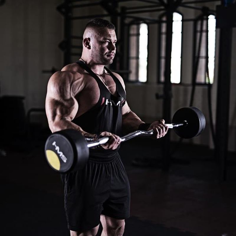 17. Rubber-coated barbell/curl bar 30 kg HMS GSL-30