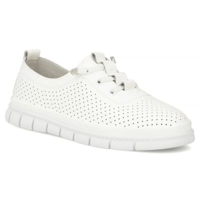 Women's leather openwork shoes, white Filippo DP7671