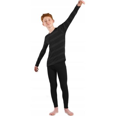 Odlo Set long ACTIVE WARM ECO SET children's underwear set size 92cm Black-Gray