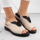3. Leather openwork wedge sandals Filippo W PAW537, beige