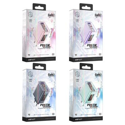 5. Acefast GaN charger 65W 3 ports (1xUSB, 2xUSB C) green (A45)