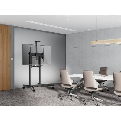 11. Equip Floor Stand Holder 55-100"/1TFT 120kg 1Shelf Solid Retail (650633)