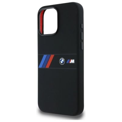 6. BMW Silicone Middle Stripe MagSafe Case for iPhone 16 Pro Max - Black