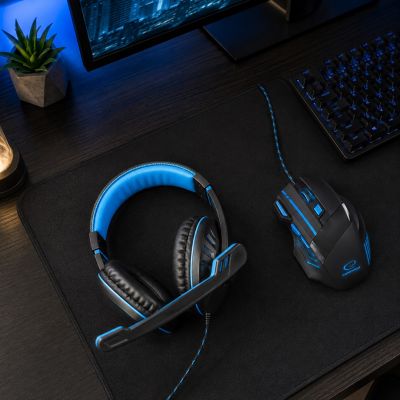 12. ESPERANZA HEADPHONES WITH MICROPHONE FOR GAMERS CROW BLUE EGH330B