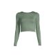 CASALL Crop Long Sleeve dusty green T-shirt
