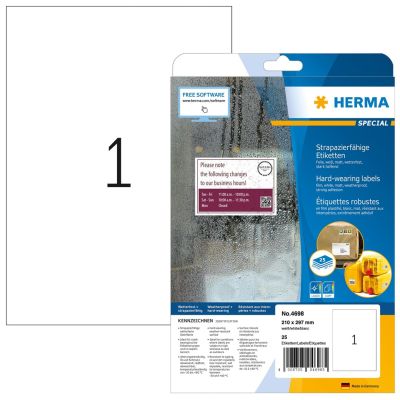 HERMA 4698 Printable Labels White Self-adhesive Printable Labels