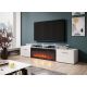 3. ROVA TV cabinet with electric fireplace 190x37x48 white/white gloss