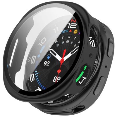 6. Tech-Protect Defense 2-Pack Case for Samsung Galaxy Watch 44mm - Clear Matte Black
