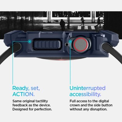 12. Spigen Rugged Armor Case for Apple Watch 10 46mm - Navy Blue
