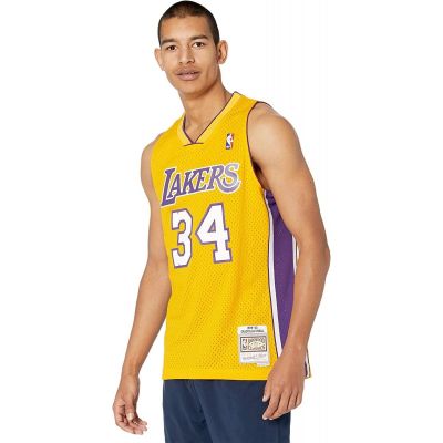 2. Mitchell & Ness Los Angeles Lakers NBA Swingman Home Jersey Lakers 99 Shaquille O`Neal SMJYGS18179-LALLTGD99SON
