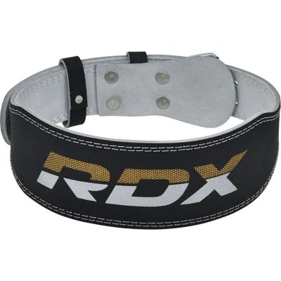 8. 4" GOLD LEATHER BODYBUILDING BELT FOR EXERCISES - RDX S