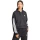 Women's adidas Essentials 3-Stripes French Terry Quarter-Zip Hoodie Black JN1956