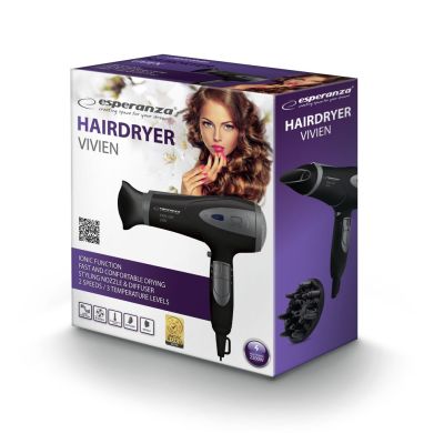 8. Esperanza Ionic Viven EBH005K hair dryer (2200W; black)