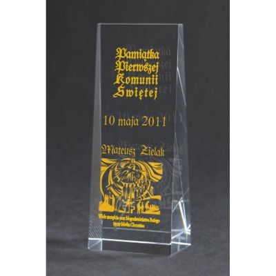 5. Engraved glass trophy + paint filling