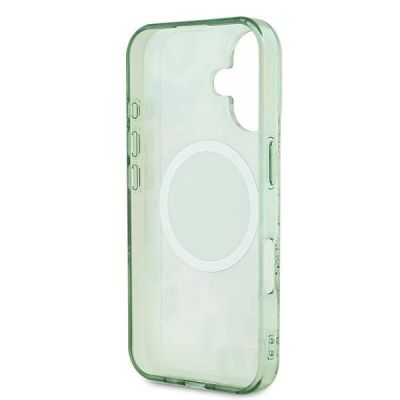 7. Guess IML Flower & Tonal Circle MagSafe case for iPhone 16 Plus - green