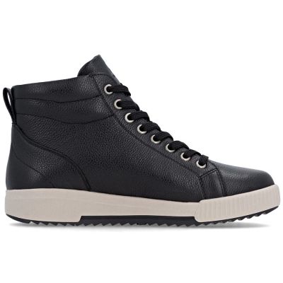 8. Women's leather ankle boots, lightly insulated, black, Rieker W0164-00