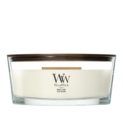 Ellipse candle WHITE TEAK WOODWICK