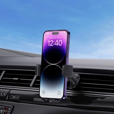 5. Baseus UltraControl Pro Clamp-on Car Holder with Suction Cup/Hook for Air Vent - Black