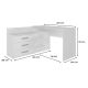 4. Corner desk + chest of drawers DANY 120x50xH76 white