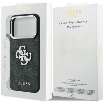 8. Guess 4G & Big Strass Logo Case for iPhone 17 Pro Max / 18 Pro Max - Black