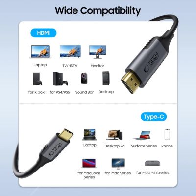 2. Tech-Protect UltraBoost USB-C / HDMI cable 60Hz 180cm - black