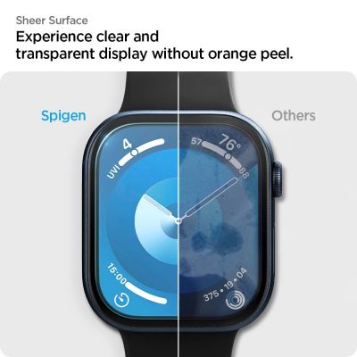10. Spigen Elite Shield ”EZ FIT” Hybrid Glass 2-PACK for Apple Watch 10 (46MM) - Clear