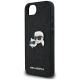 6. Karl Lagerfeld Fixed Glitter Karl&Choupette Heads Metal Pin iPhone 16e Case - Black
