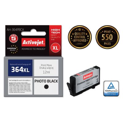 2. Activejet AH-364PBCX Ink (replaces HP 364XL CB322EE; Premium; 12 ml; black, photo)
