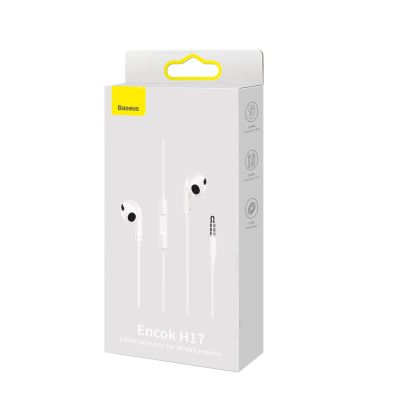 7. Baseus Encok H17 3.5mm minijack wired headphones white (NGCR020002)