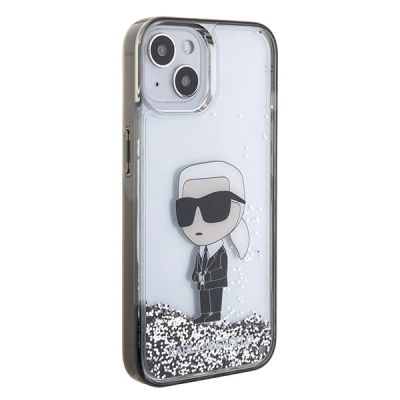 4. Karl Lagerfeld KLHCP15SLKKNSK iPhone 15 6.1" transparent hardcase Liquid Glitter Ikonik