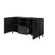 2. ABETO chest of drawers 150x42x82 black/black gloss
