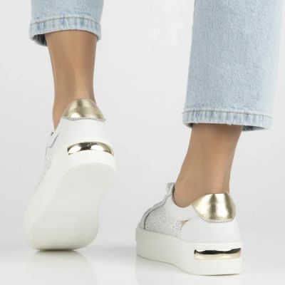 8. Filippo DP7668/26 white leather platform shoes