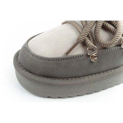 15. D.Franklin women's winter snow boots, fashionable insulated ankle boots, gray